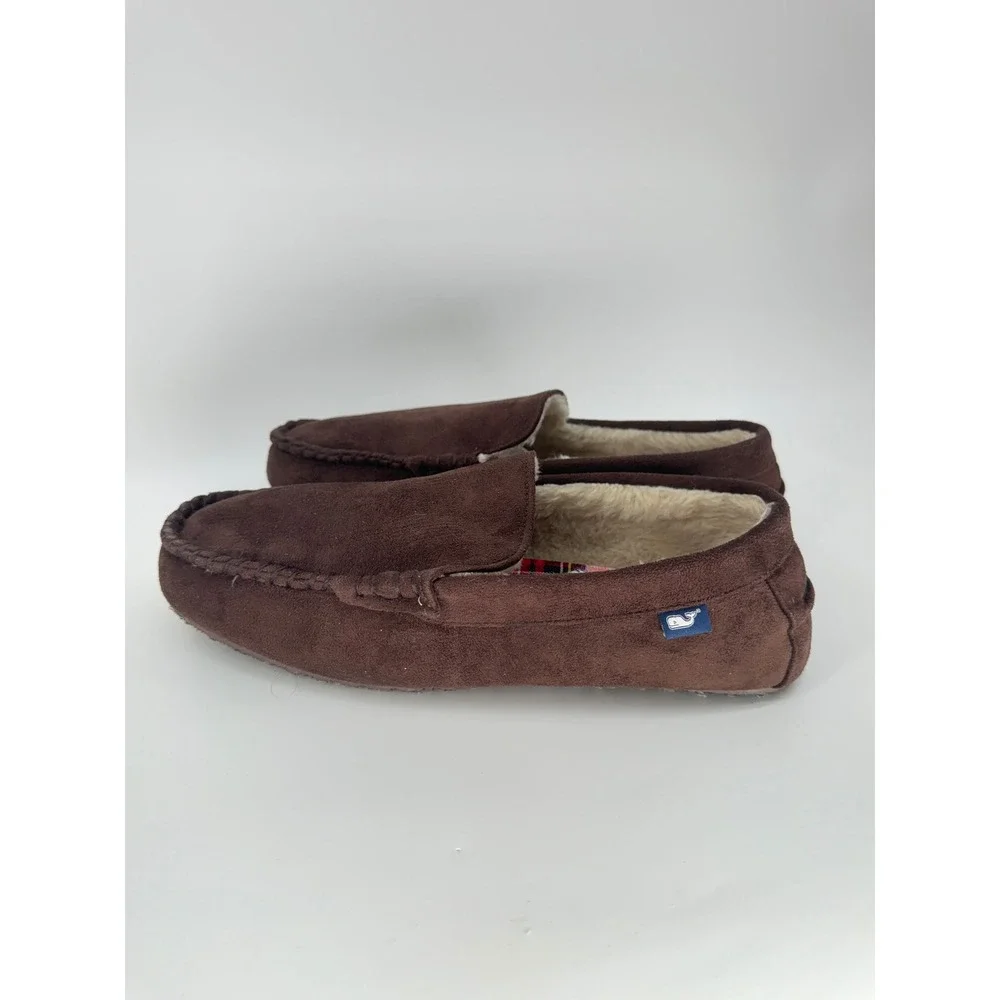 Vineyard Vines Moccasin Slippers Mens 13M  Brown Suede Leather Loafers